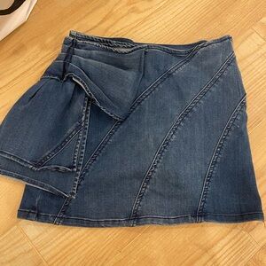 Habitual Asymmetrical Denim Skort- Blue